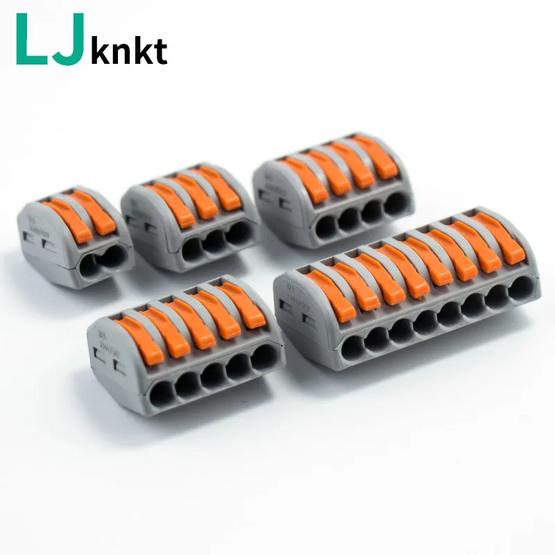 Компактный клеммный блок с быстроразъемным разъемом для проводов и рычагом AWG 28 ~