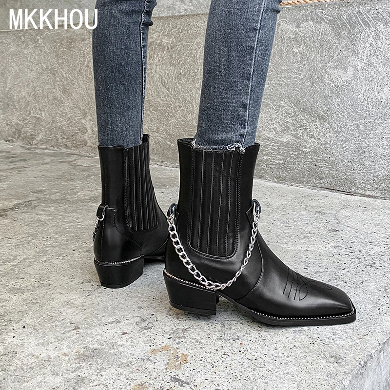 MKKHOU модные короткие сапоги, женские новые ботинки челси из натуральной кожи с квадратным носком и вышивкой на среднем каблуке, ботильоны больших размеров 34-43
MKKHOU модные короткие сапоги, женские новые ботинки челси из натуральной кожи с квадратным носком и вышивкой на среднем каблуке, ботильоны больших размеров 34-43