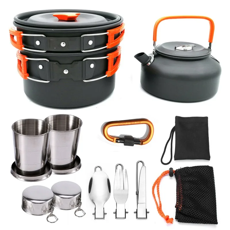 Outdoor Camping Cookware Set Marching Utensils Tableware Cooking Stove Kit Travel Pan Hiking Picnic Camping Tools for 1-2 Person
Outdoor Camping Cookware Set Marching Utensils Tableware Cooking Stove Kit Travel Pan Hiking Picnic Camping Tools for 1-2 Person