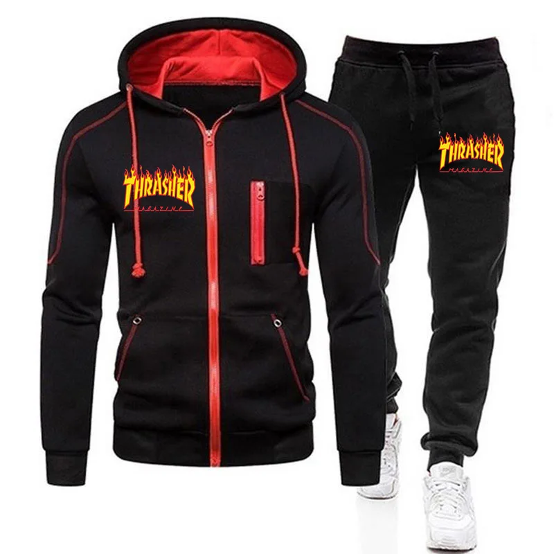 Men's Printed Sports Zipper Hoodie And Two-Piece Pants Pants Spring And Autumn Men's Jogging Tracksuit Set
Men's Printed Sports Zipper Hoodie And Two-Piece Pants Pants Spring And Autumn Men's Jogging Tracksuit Set