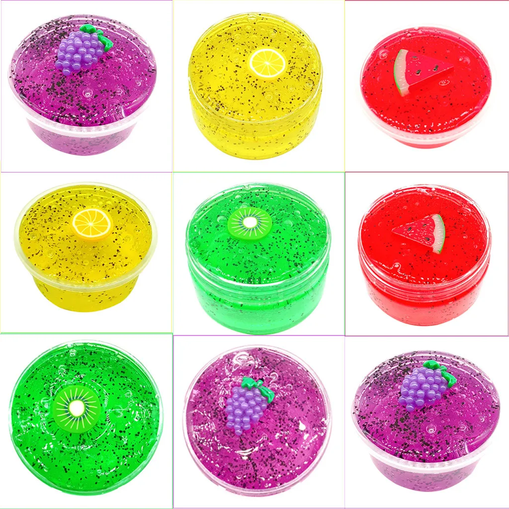 

Colorful Fruit Slime Squeeze Toy Fruit Sticky Release Pressure Crystal Mud Toy Fragrance Decompression Toy Gift For Kid Adult