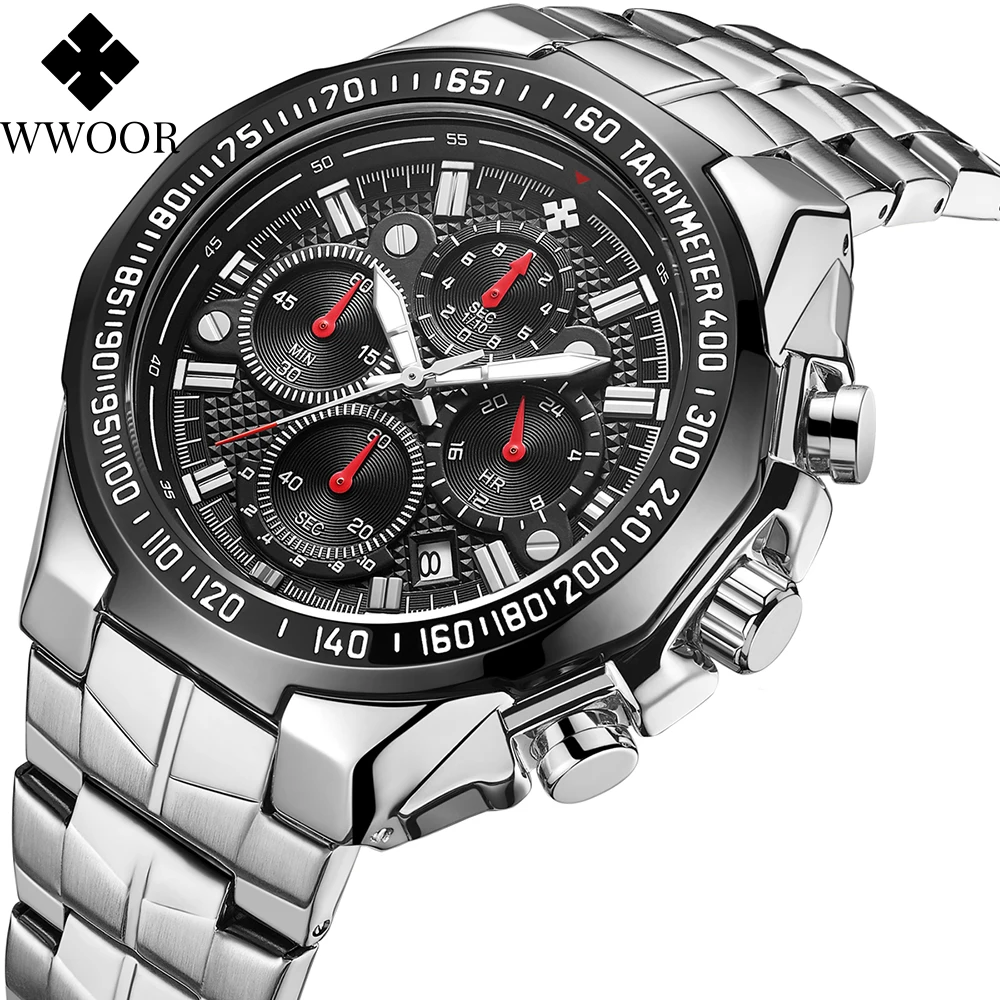 WWOOR New Mens Watches 2021 Round Stainless Steel Quartz WristWatch Men Luminous 3ATM Waterproof Sports Chronograph Reloj Hombre
WWOOR New Mens Watches 2021 Round Stainless Steel Quartz WristWatch Men Luminous 3ATM Waterproof Sports Chronograph Reloj Hombre