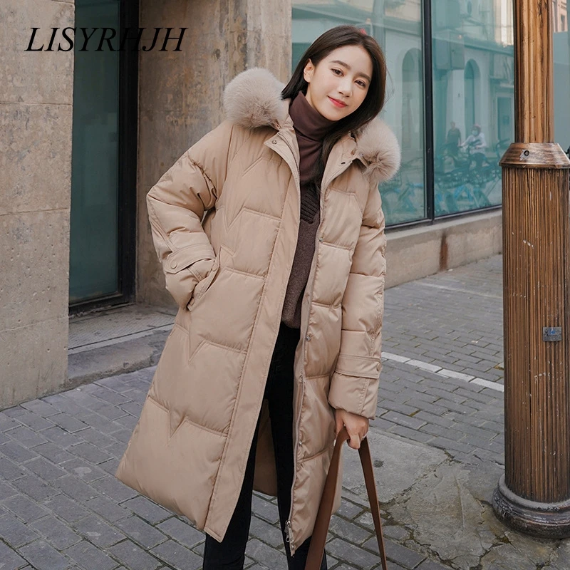 Big Fur Collar Hooded Solid Winter X-Long Parkas for Women Casual Loose Zipper Cotton Jacket Outwear Female Cotton Padded Coat
Big Fur Collar Hooded Solid Winter X-Long Parkas for Women Casual Loose Zipper Cotton Jacket Outwear Female Cotton Padded Coat