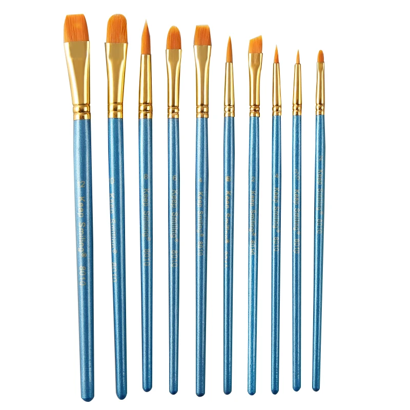 10pcs watercolor acrylic Brushes Set nylon wool long rod round head flat head brushes for children's art supplies
10pcs watercolor acrylic Brushes Set nylon wool long rod round head flat head brushes for children's art supplies