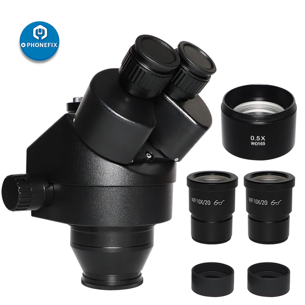 Black 7X-45X 3.5X-90X Industrial Simul-Focal Trinocular Zoom Stereo Microscope Head + 0.5x 2.0x Auxiliary Lens for Phone Repair
Black 7X-45X 3.5X-90X Industrial Simul-Focal Trinocular Zoom Stereo Microscope Head + 0.5x 2.0x Auxiliary Lens for Phone Repair