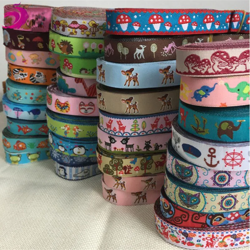 

New 5/8" 16 mm Polyester Ribbon 10 Yards Cartoon Jacquard Ribbon DIY Pet Dog Collar Decorated With Garment Accessories wholesale