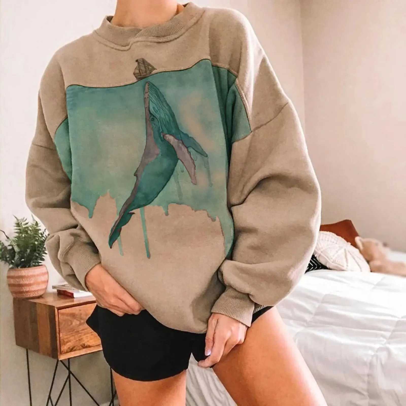 Women Whale Print Casual SweaHoodie Harajuku Long Sleeve SweaHoodie Hoodie Aesthetic Top Loose Streetwear Hoodies Women Clothing
Women Whale Print Casual SweaHoodie Harajuku Long Sleeve SweaHoodie Hoodie Aesthetic Top Loose Streetwear Hoodies Women Clothing