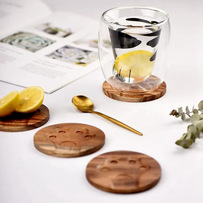 Solid Wood Placemat Coasters Kitchen Table Mat Cartoon Cat Claw Coaster Bowl Mats Insulation Pad kitchen Utensils
Solid Wood Placemat Coasters Kitchen Table Mat Cartoon Cat Claw Coaster Bowl Mats Insulation Pad kitchen Utensils