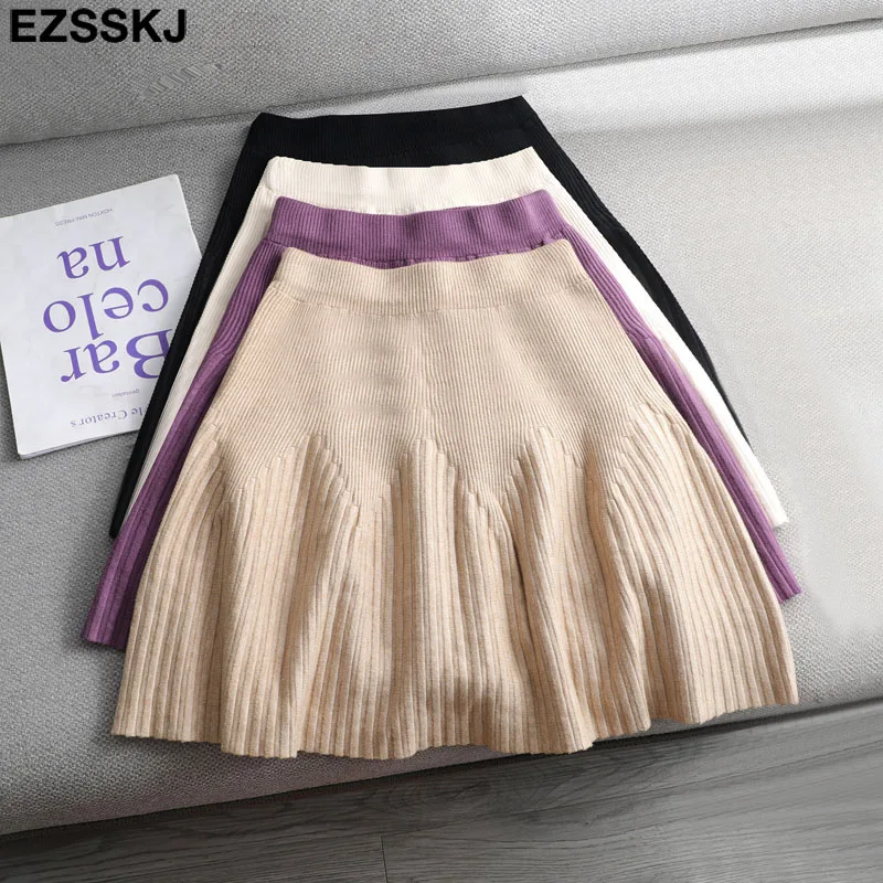 Короткая плиссированная трапециевидная юбка для женщин на осень/зиму | Женская