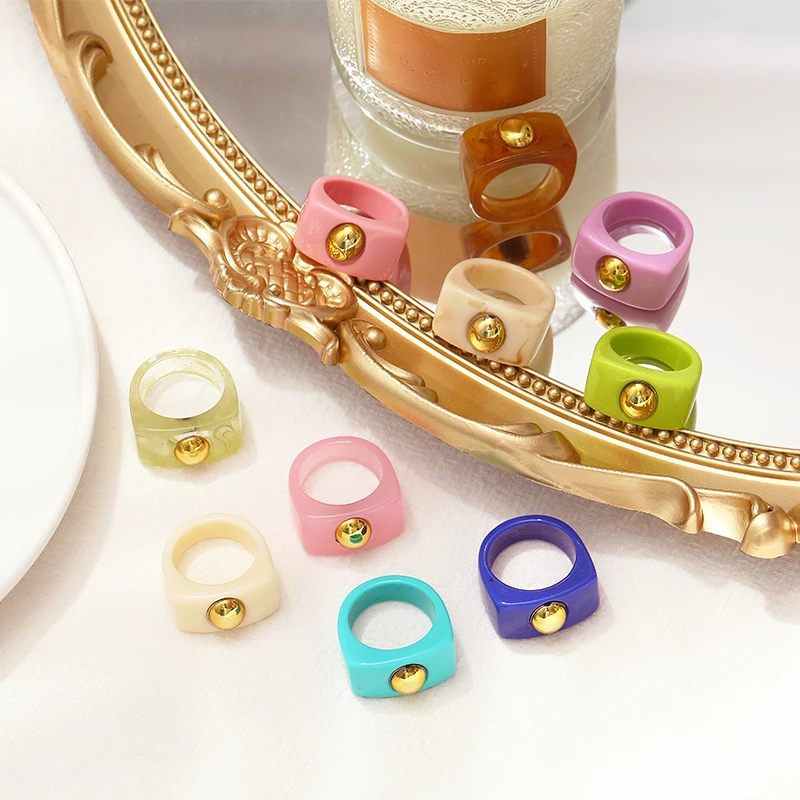 Acrylic Women's Ring For Teen Girls Vintage Resin Gold Colour Aesthetic Rings 2022 Trend Female Rings Cute Punk Gift Jewelry
Acrylic Women's Ring For Teen Girls Vintage Resin Gold Colour Aesthetic Rings 2022 Trend Female Rings Cute Punk Gift Jewelry
