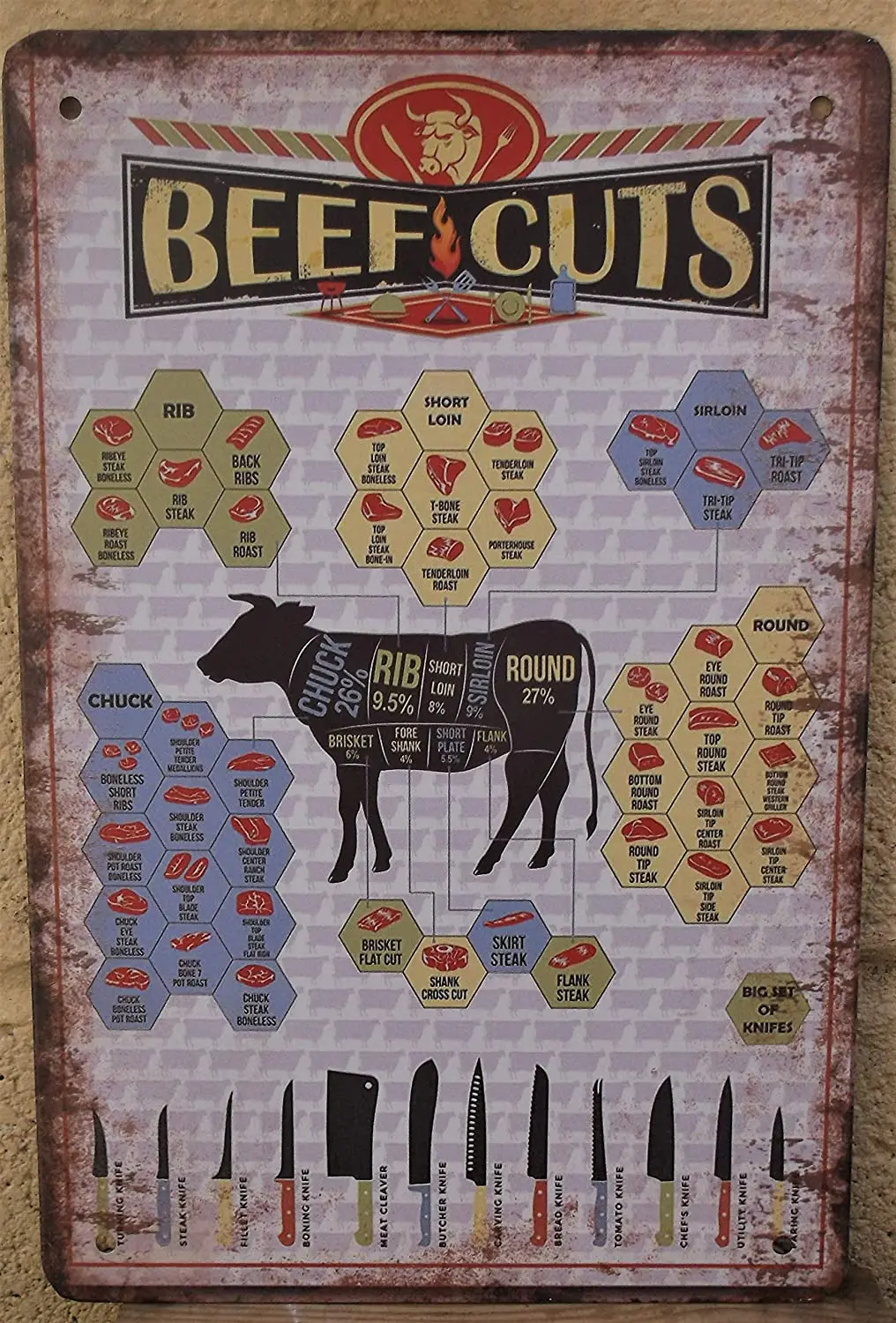 Мясник стейк Ретро металлический Оловянная табличка постер Настенный декор искусство потертый шик подарок
Мясник стейк Ретро металлический Оловянная табличка постер Настенный декор искусство потертый шик подарок