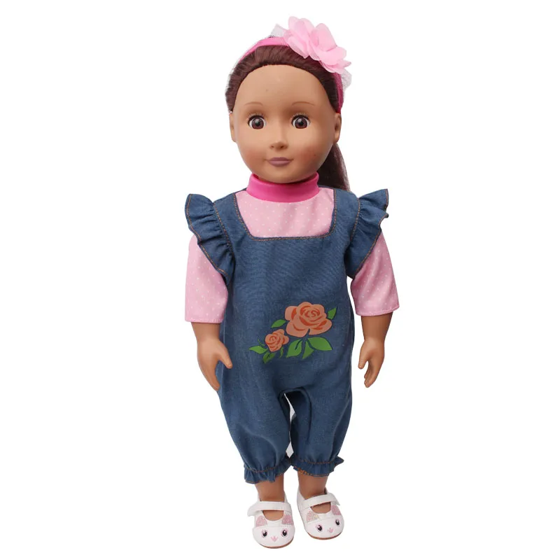 18 inch Girls doll clothes American newborn Jeans with suspenders + headbands Baby toys Homewear fit 43 cm baby dolls c614
18 inch Girls doll clothes American newborn Jeans with suspenders + headbands Baby toys Homewear fit 43 cm baby dolls c614