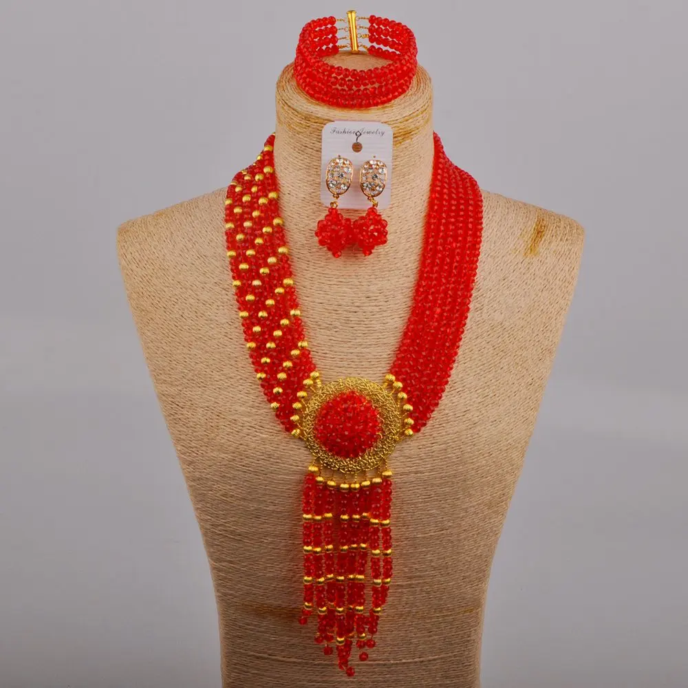 African Wedding Beads Red African Jewelry Set Women Necklace Costume Jewelry Set
African Wedding Beads Red African Jewelry Set Women Necklace Costume Jewelry Set