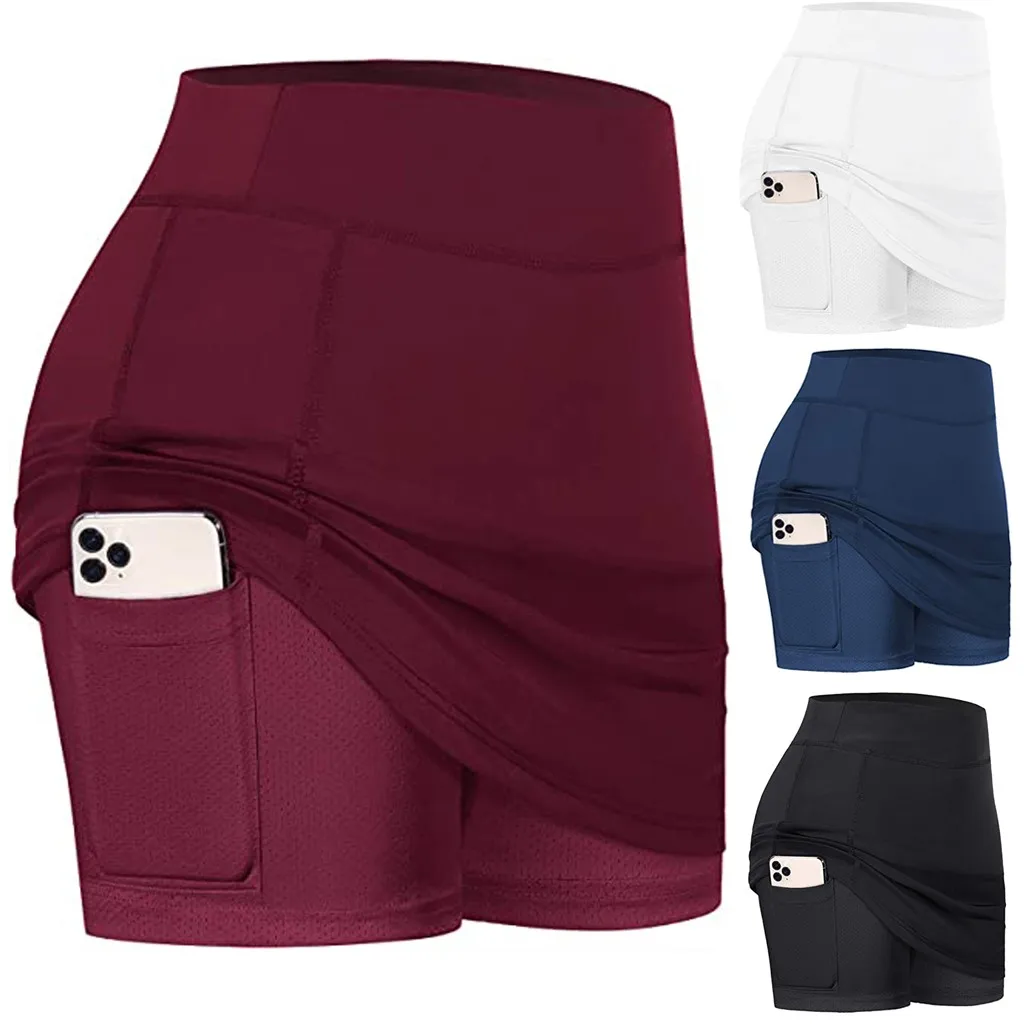Women Tennis Skorts Sport Yoga Shorts Skirt Solid Color Anti Exposure Fitness High Waist Shorts Sportswear Pockets Skorts
Women Tennis Skorts Sport Yoga Shorts Skirt Solid Color Anti Exposure Fitness High Waist Shorts Sportswear Pockets Skorts