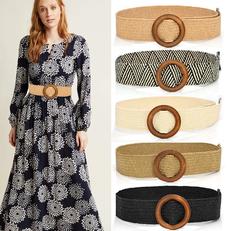 Ins Bohemian Woven Belt Woman Round Wood Smooth Grass Buckle Vintage Kintted Retro Wide Lady Fashion Clothing Accessories Belt
Ins Bohemian Woven Belt Woman Round Wood Smooth Grass Buckle Vintage Kintted Retro Wide Lady Fashion Clothing Accessories Belt