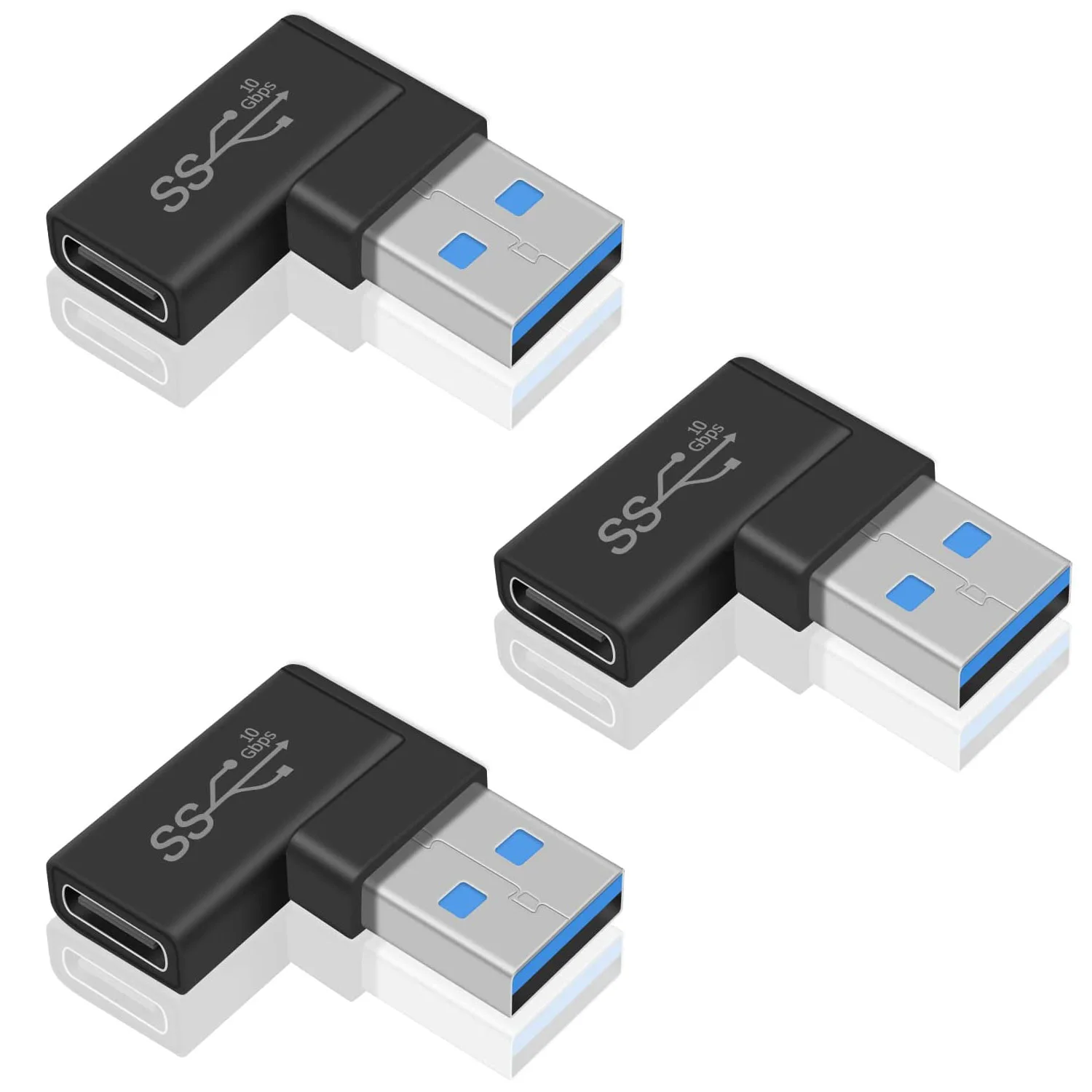 

10x USB Type-C 3,1 мама к USB 3,0 A папа левый угол 90 градусов адаптер для зарядки и передачи данных разъем для USB C кабеля, ноутбуков, телефона