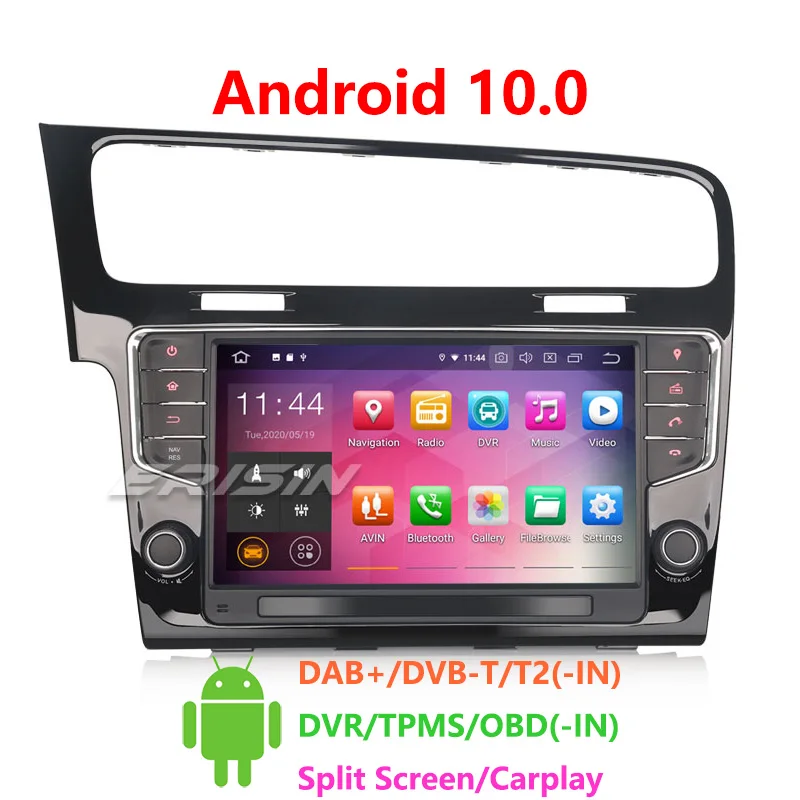 Erisin 5111 9 дюймов android 10 0 автомобильный мультимедийный плеер навигация GPS для VW Golf 7