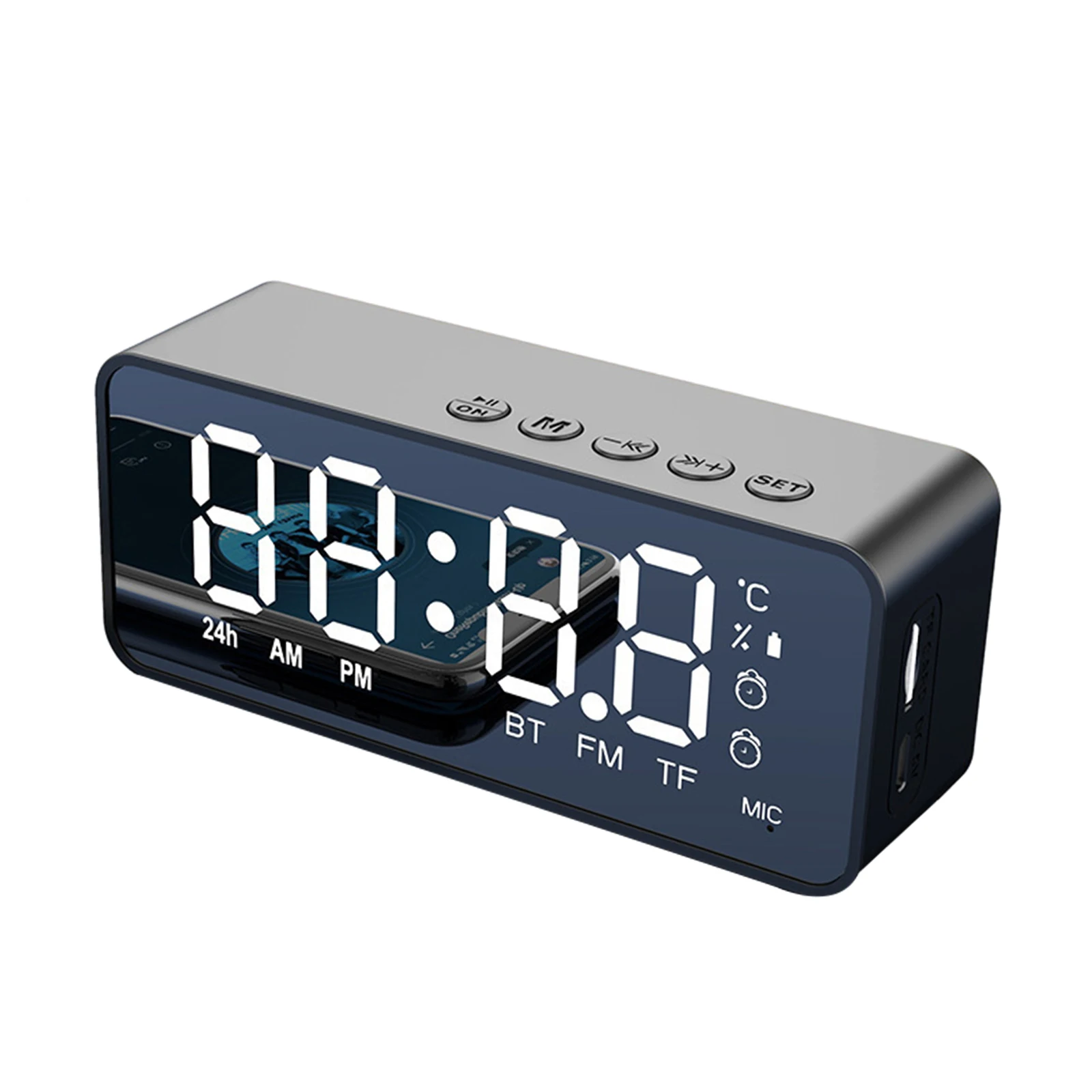 Wireless Bluetooth 5.0 Radio Speaker Alarm Clock With FM Mini Card CD Temperature Alarm Clock Support TF Card Playback Black
Wireless Bluetooth 5.0 Radio Speaker Alarm Clock With FM Mini Card CD Temperature Alarm Clock Support TF Card Playback Black