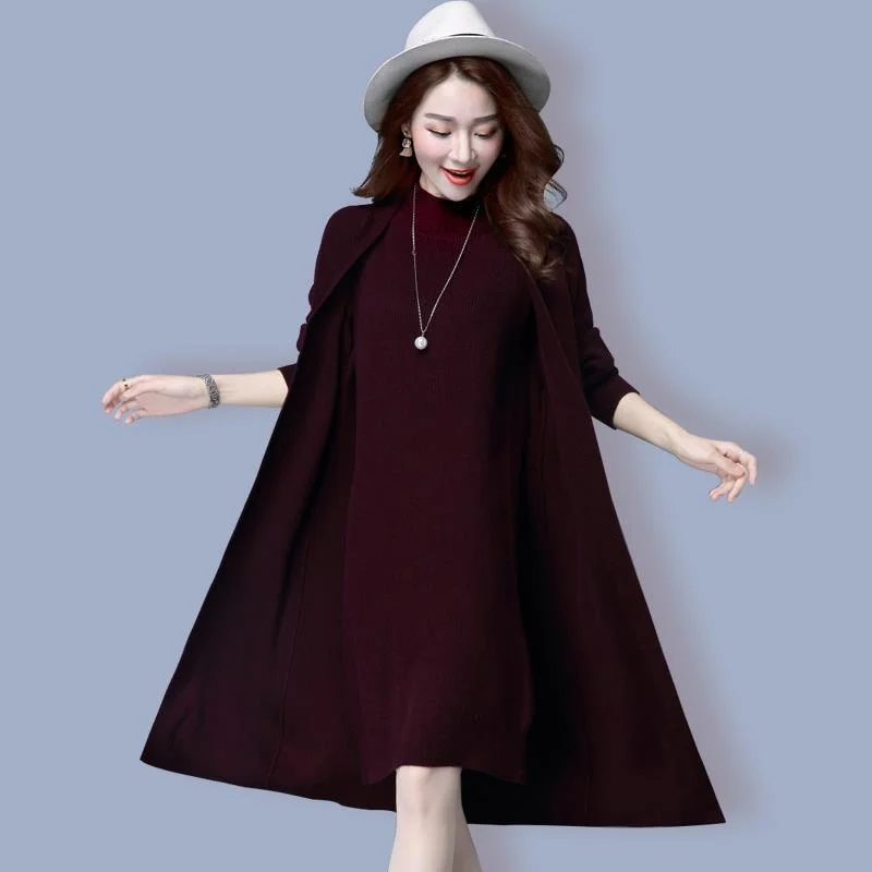 New Autumn Office Lady Solid Long Cardigan Sweater And Sleeveless Slim Fitting Dress Two Piece Set Elegant Knitted Fashion Sets
New Autumn Office Lady Solid Long Cardigan Sweater And Sleeveless Slim Fitting Dress Two Piece Set Elegant Knitted Fashion Sets