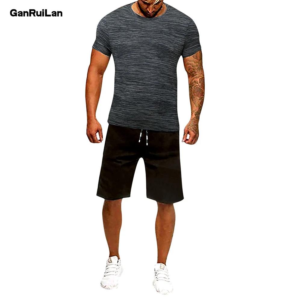 New Casual Men's Sets T Shirts+shorts Men Tracksuit football Two piece suit tracksuit T shirts Workout Fitness Sets B0434
New Casual Men's Sets T Shirts+shorts Men Tracksuit football Two piece suit tracksuit T shirts Workout Fitness Sets B0434
