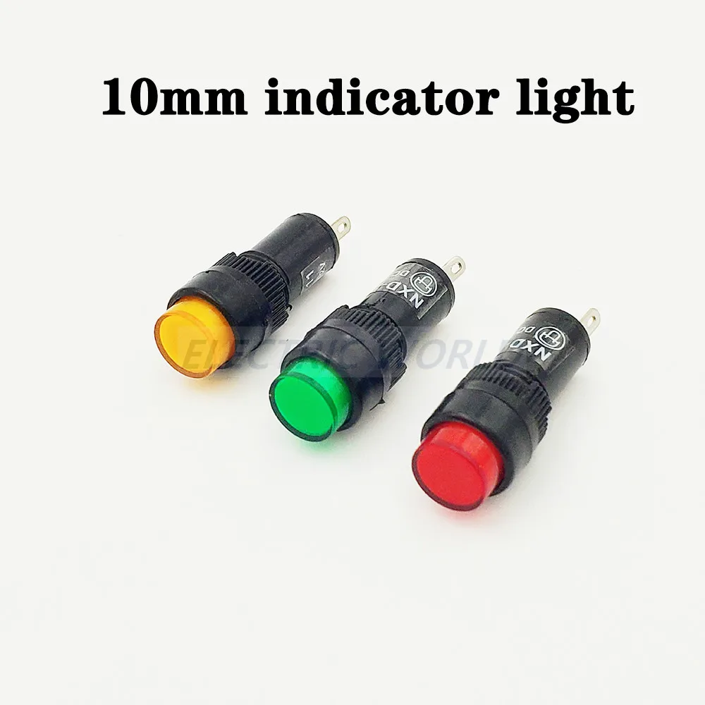 

Светодиодный металлический индикатор светильник 10 мм водонепроницаемый сигнальная лампа мощность светильник DC12V DC24V AC220V цвет красный, желтый синий зеленый лампы индикатора