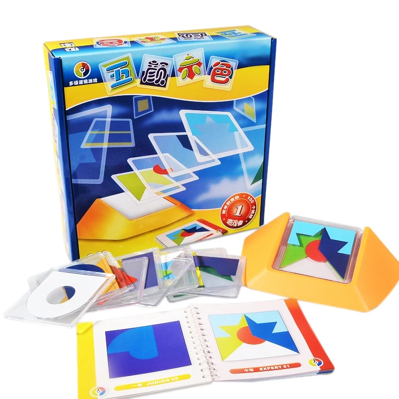 100 Challenge игра головоломка с цветным кодом Tangram доска игрушка дети развивают логику
