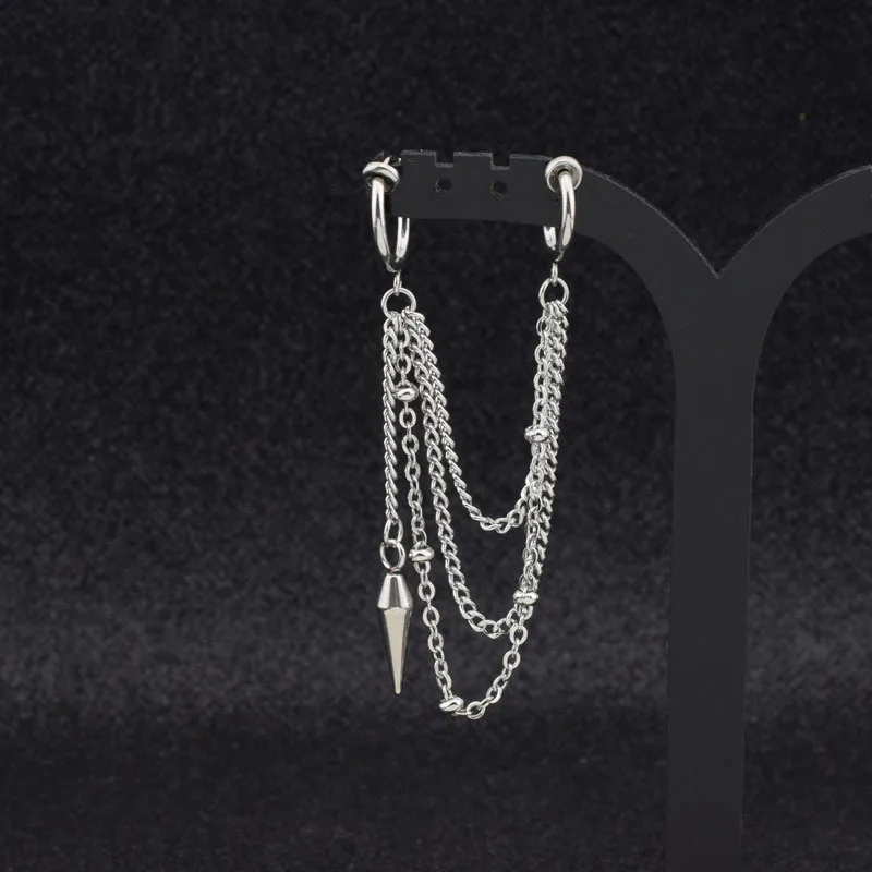Ear Clip Cuff Cone Earrings Unisex Punk Tassel Chain Stainless Steel Rock Stud Earring Men Women Hiphop Grunge Accessories Gift
Ear Clip Cuff Cone Earrings Unisex Punk Tassel Chain Stainless Steel Rock Stud Earring Men Women Hiphop Grunge Accessories Gift