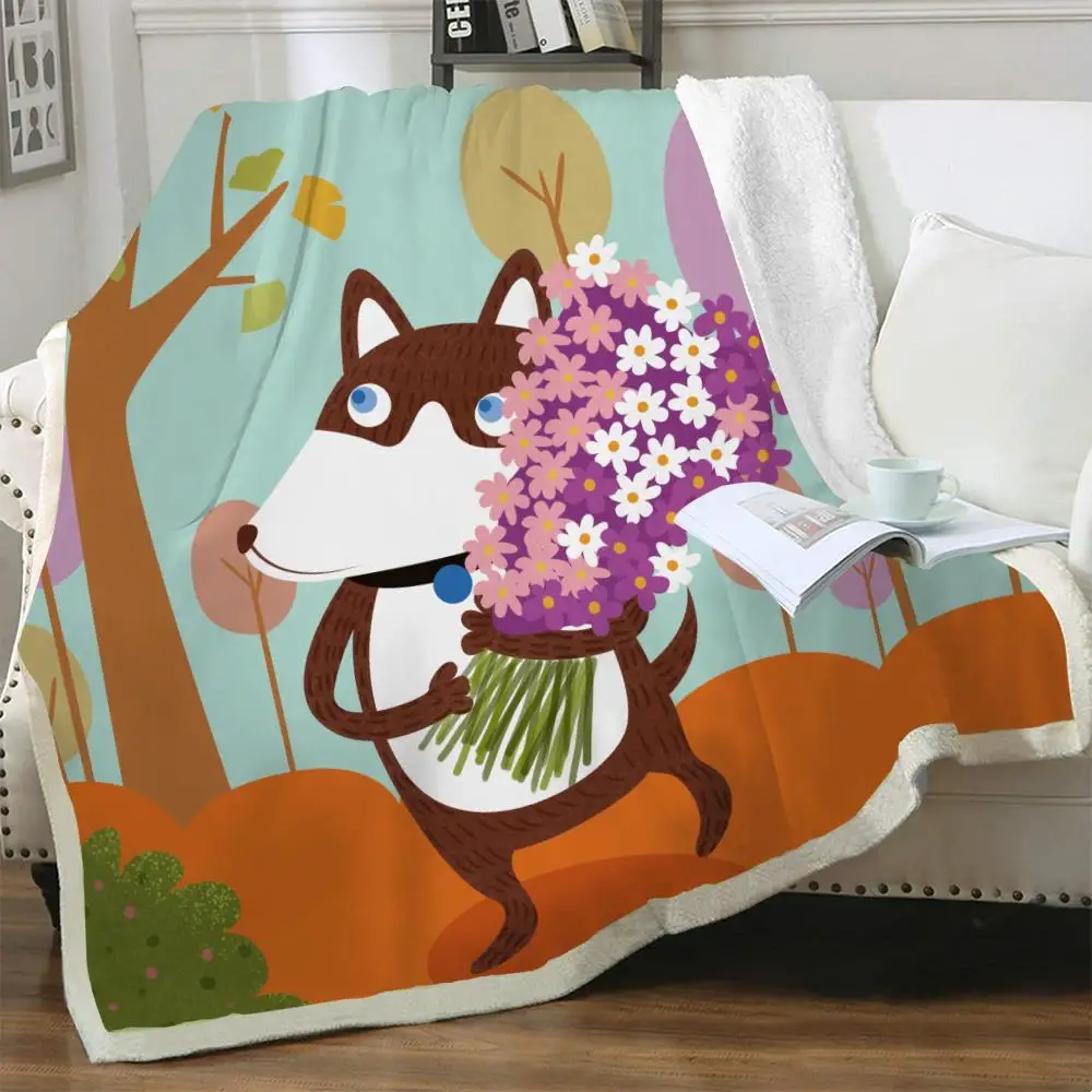 

Одеяло NKNK с животными, милый плюшевый плед с 3D принтом дерева, покрывало для кровати в стиле Харадзюку, модное покрывало с узором премиум-кла...