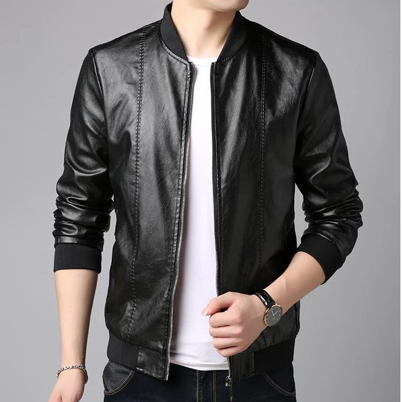 2020 Autumn Winter Men's Casual Zipper Leather Jacket Motorcycle Leather Jacket Men Leisure Clothing Men's Slim short men jacket
2020 Autumn Winter Men's Casual Zipper Leather Jacket Motorcycle Leather Jacket Men Leisure Clothing Men's Slim short men jacket