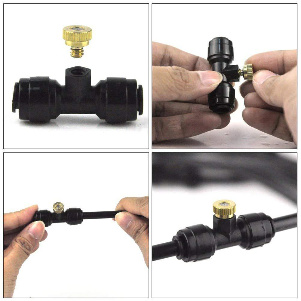 10 Sets Brass Misting Nozzles with Tees 0.3mm1 0/24 UNC for Garden Misting and Cooling System
10 Sets Brass Misting Nozzles with Tees 0.3mm1 0/24 UNC for Garden Misting and Cooling System