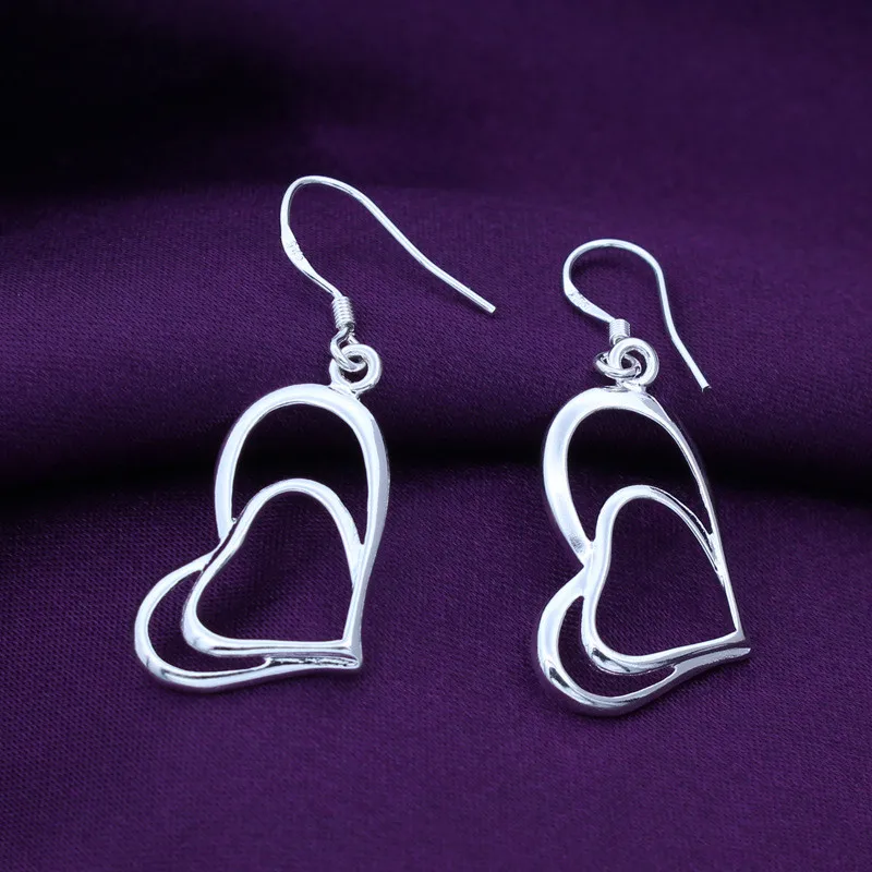 925 Sterling Silver Jewelry Oblique Heart Pendant Earrings Woman's Classic Clothes With Gifts ES204
925 Sterling Silver Jewelry Oblique Heart Pendant Earrings Woman's Classic Clothes With Gifts ES204