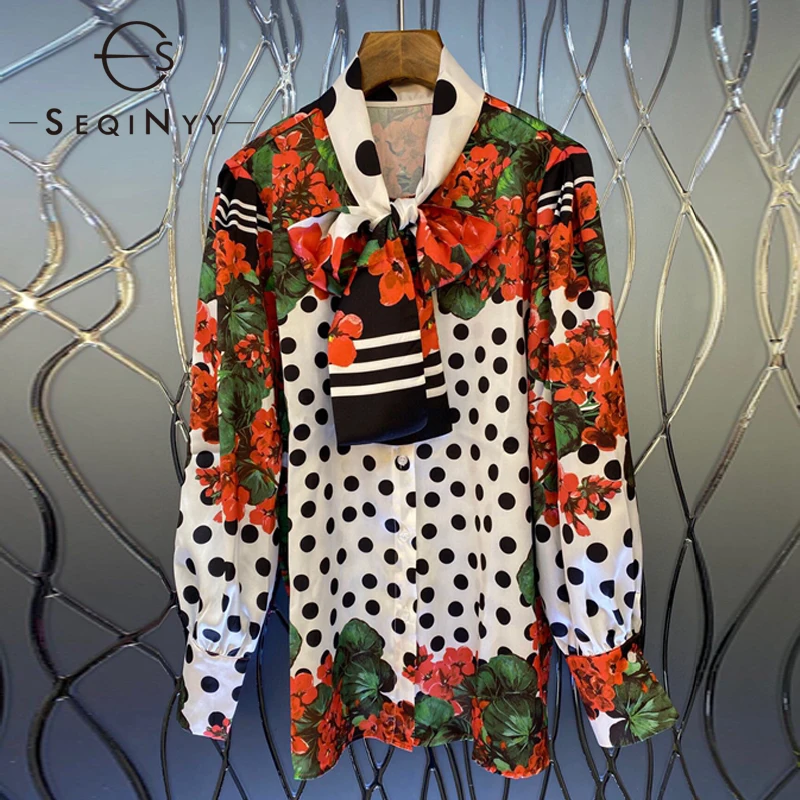 SEQINYY Sicily Style Blouse Summer Spring New Fashion Design Women Runway Red Flower Dot Print Casual
SEQINYY Sicily Style Blouse Summer Spring New Fashion Design Women Runway Red Flower Dot Print Casual