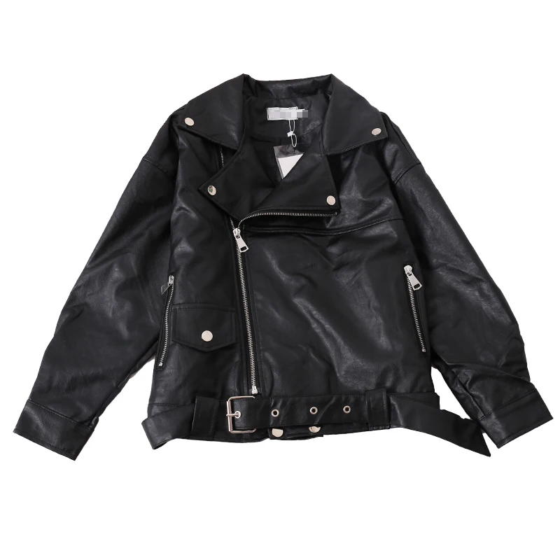 Korean Style Women Pu Leather Jacket Woman Zipper Belt Chic Short Coat Female Punk Black Silver Bomber Faux Leather Outwear
Korean Style Women Pu Leather Jacket Woman Zipper Belt Chic Short Coat Female Punk Black Silver Bomber Faux Leather Outwear