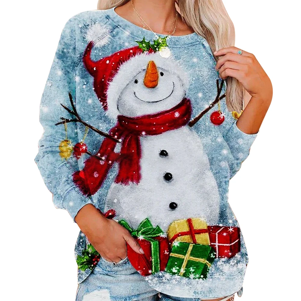 Xmax Round Neck Tops Christmas Women Snowman Cartoon Casual Long Sleeve Cute Pullover Autumn Winter Tshirts Fashion Female Tees
Xmax Round Neck Tops Christmas Women Snowman Cartoon Casual Long Sleeve Cute Pullover Autumn Winter Tshirts Fashion Female Tees