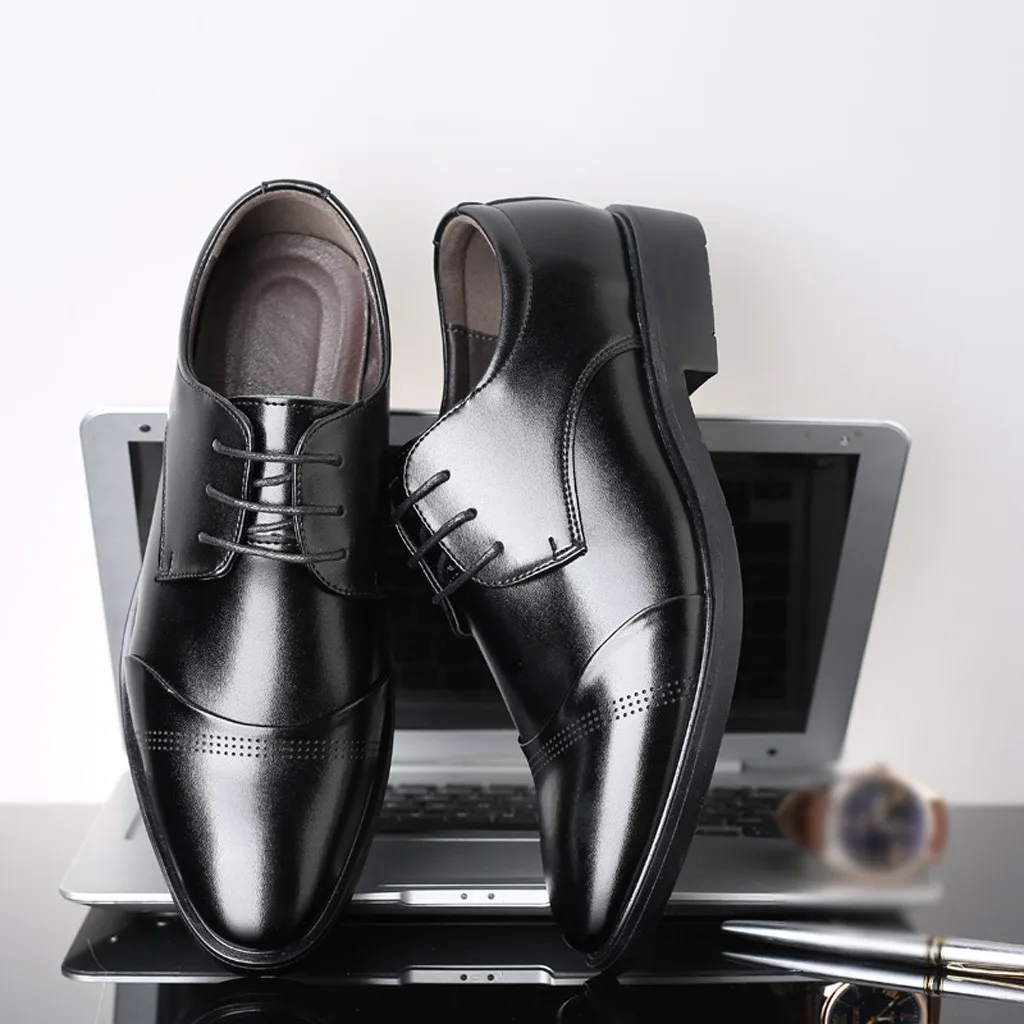 Luxury Business Leather Shoes Men Breathable Rubber Dressing Shoes Male Office Wedding Flats Footwear Male Lace Up Formal Shoes 
Luxury Business Leather Shoes Men Breathable Rubber Dressing Shoes Male Office Wedding Flats Footwear Male Lace Up Formal Shoes