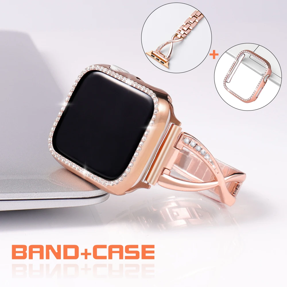 Diamond Band + case For Apple Watch 40mm 44mm 38mm 42mm iWatch series 5 4 3 2 1 bracelet stainless steel strap women watchband
Diamond Band + case For Apple Watch 40mm 44mm 38mm 42mm iWatch series 5 4 3 2 1 bracelet stainless steel strap women watchband
