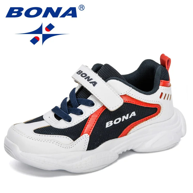 BONA 2020 новые дизайнерские популярные спортивные кроссовки для мальчиков дышащие