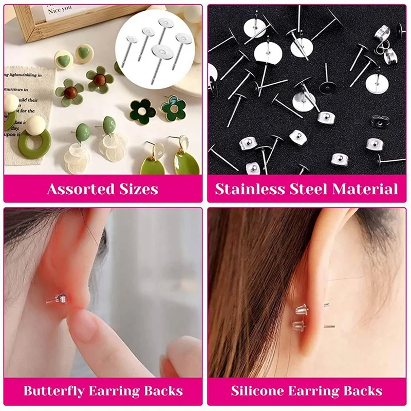 1 Set Earring Posts and Backs Earring Making Supplies Kit & 1 Set Micro-Inlaid Thimble, Diamond and Gem Setting Tool
1 Set Earring Posts and Backs Earring Making Supplies Kit & 1 Set Micro-Inlaid Thimble, Diamond and Gem Setting Tool