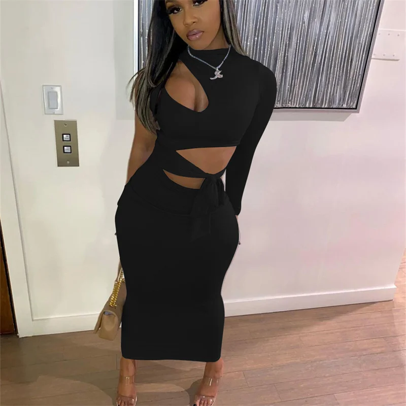 CHRONSTYLE Women Sexy Cutout Single Long Sleeve Dress Beach Clubwear Night Party Pencil Dress With Sashes Hollow Out Vestidos
CHRONSTYLE Women Sexy Cutout Single Long Sleeve Dress Beach Clubwear Night Party Pencil Dress With Sashes Hollow Out Vestidos