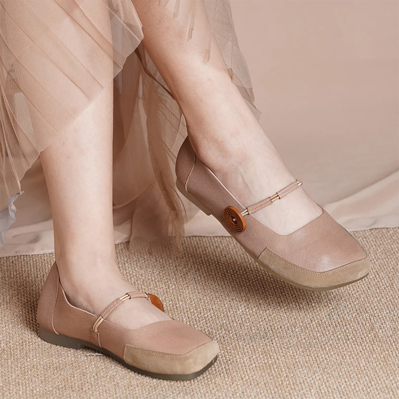 Spring Fashion Square Head Soft Bottom Flat Shoes Vintage Genuine Leather Women Flats Girl Loafer 2021 Casual Footwear
Spring Fashion Square Head Soft Bottom Flat Shoes Vintage Genuine Leather Women Flats Girl Loafer 2021 Casual Footwear