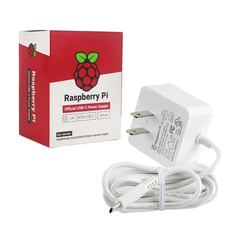 Оригинальный официальный адаптер питания Raspberry Pi 4 Model B 5 1 В 3 А для зарядное