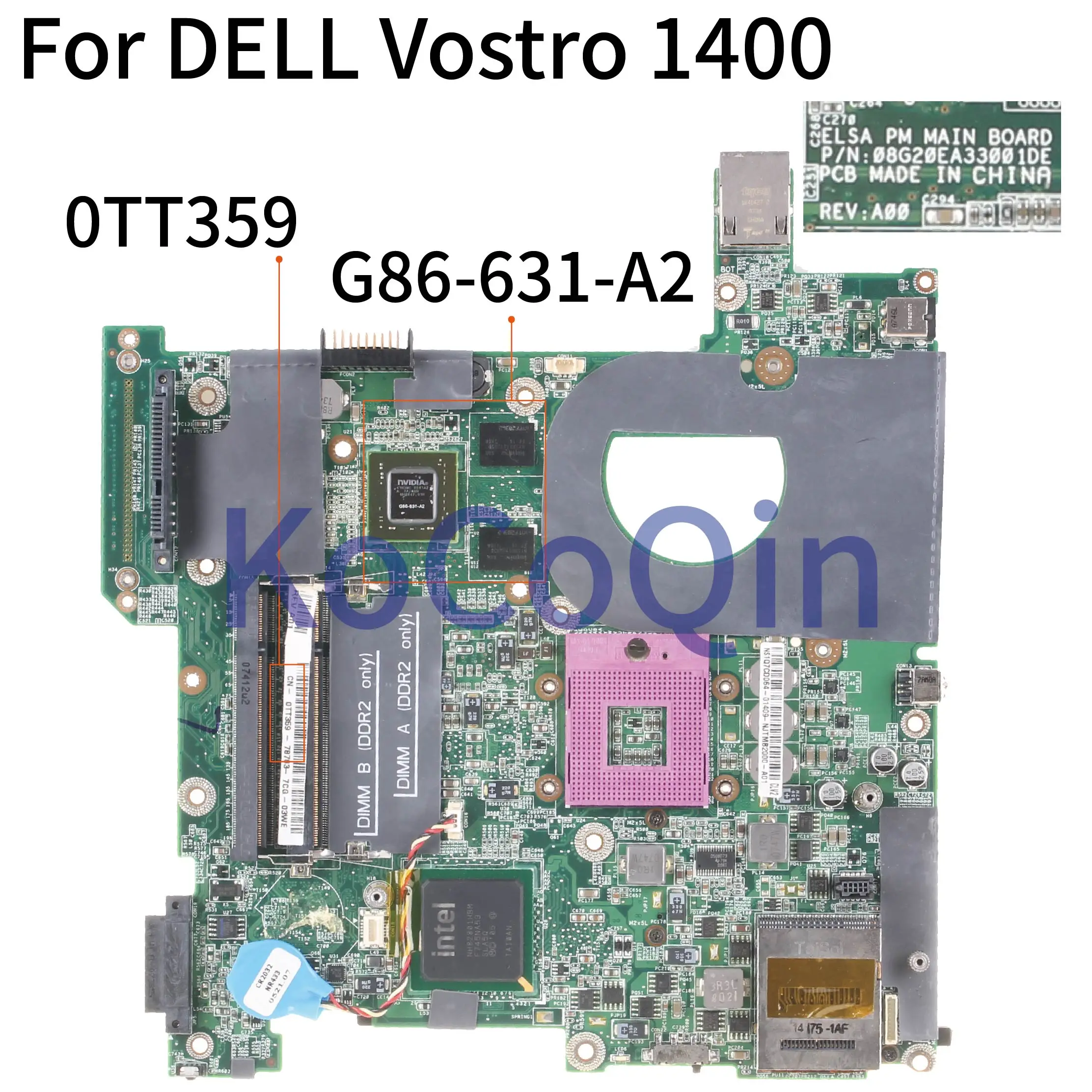 Материнская плата KoCoQin для ноутбука DELL Vostro 1400 1420 V1400 V1420 PM9645 материнская CN 0TT359