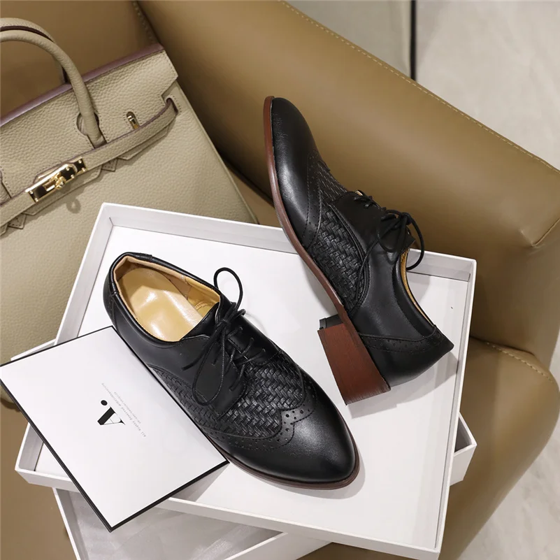 COOLULU New Fashion Pumps Women Shoes Lace Up Med Heels Chunky Heel Dress Shoes Pointed Toe Ladies Footwear Retro Brown Size 46
COOLULU New Fashion Pumps Women Shoes Lace Up Med Heels Chunky Heel Dress Shoes Pointed Toe Ladies Footwear Retro Brown Size 46