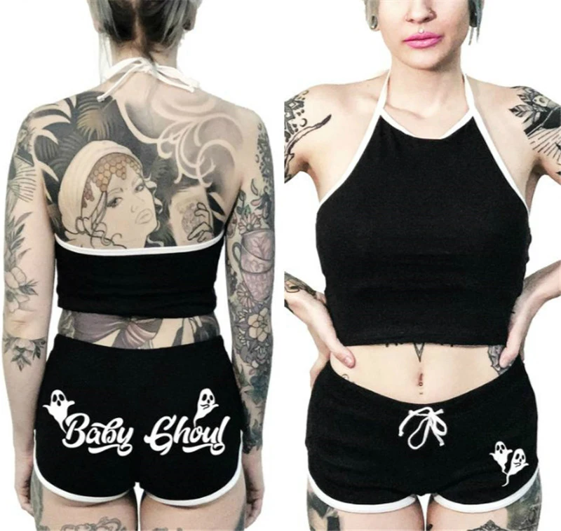 Summer Clothes Goth Punk Plus Size Black Shorts Drawstring High Waist Letters Print Grunge Steampunk Skull Shorts Y2K
Summer Clothes Goth Punk Plus Size Black Shorts Drawstring High Waist Letters Print Grunge Steampunk Skull Shorts Y2K