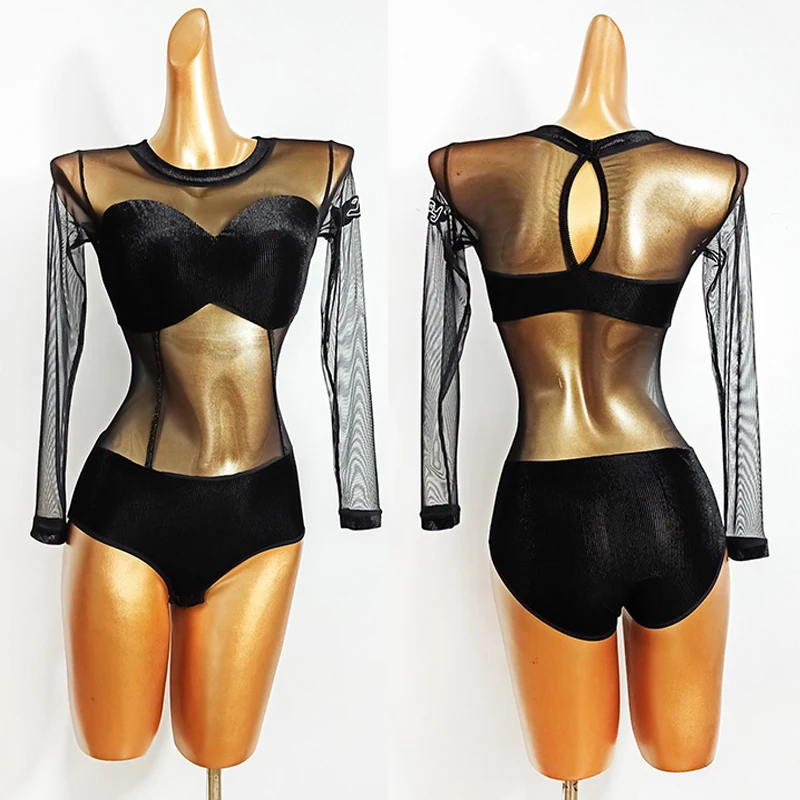 Sexy Latin Dance Tops Women See-Through Mesh Leotard Adult Latin Dance Wear Samba Rumba Salsa Practice Clothes Show Wear VDB2937
Sexy Latin Dance Tops Women See-Through Mesh Leotard Adult Latin Dance Wear Samba Rumba Salsa Practice Clothes Show Wear VDB2937