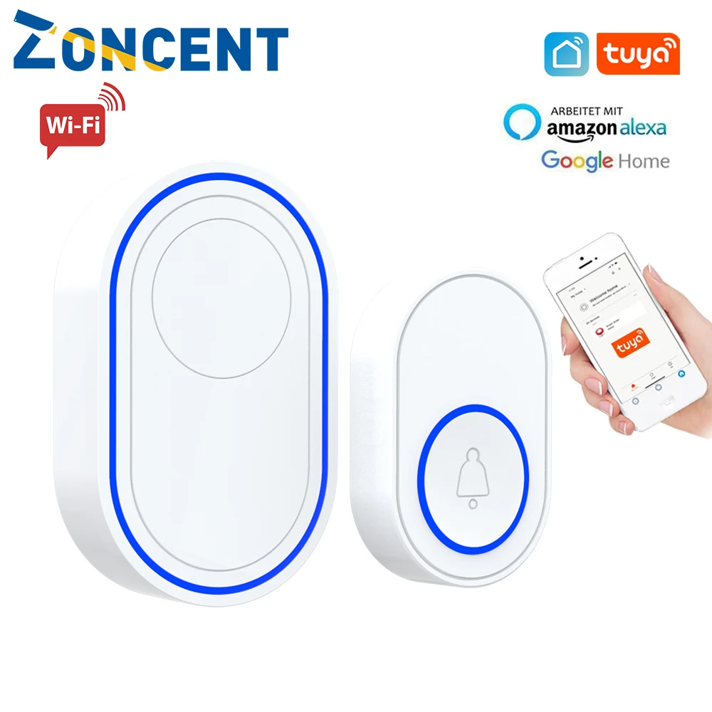 Tuya Smartlife App Wireless Doorbell WiFi Alarm System 58 Sound EU US Plug Doorbell Intelligent Remote Home Alarm System
Tuya Smartlife App Wireless Doorbell WiFi Alarm System 58 Sound EU US Plug Doorbell Intelligent Remote Home Alarm System