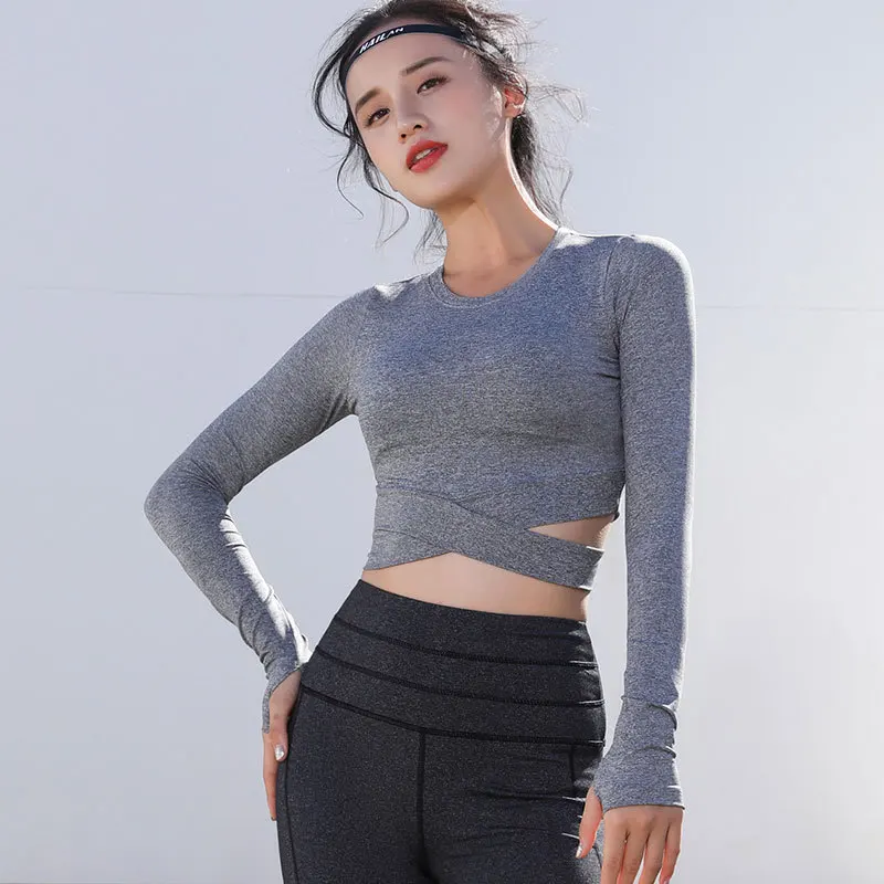 Women Long Sleeve Sports Shirts Sexy Exposed Navel Yoga T-shirts Solid Running Shirts Quick Dry Fitness Gym Crop Tops Sport Wear
Women Long Sleeve Sports Shirts Sexy Exposed Navel Yoga T-shirts Solid Running Shirts Quick Dry Fitness Gym Crop Tops Sport Wear