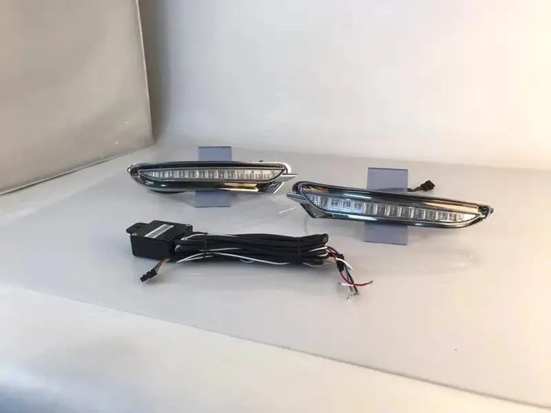 Eosuns Led Drl Daytime Running Light for Opel Mokka 2012-2015 with Dynamic Moving Yellow Turn Signal and Blue Night Light