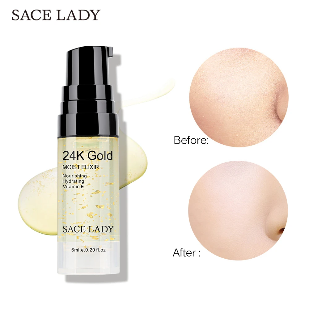 SACE LADY Elixir масло для макияжа лица Грунтовка УВЛАЖНЯЮЩАЯ основа грунтовка пор 24 К 6