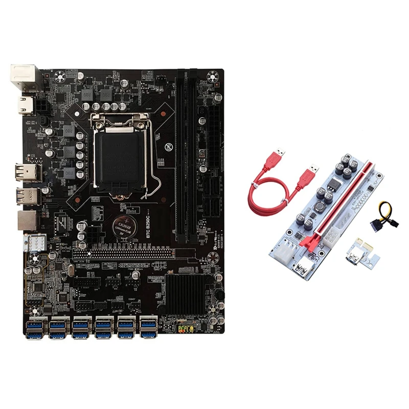 Материнская плата B250C для майнинга BTC + VER010X PCIE Riser 12xpcie на USB3.0 слот GPU LGA1151 поддержка DDR4 RAM, материнская плата для настольного ПК
Материнская плата B250C для майнинга BTC + VER010X PCIE Riser 12xpcie на USB3.0 слот GPU LGA1151 поддержка DDR4 RAM, материнская плата для настольного ПК